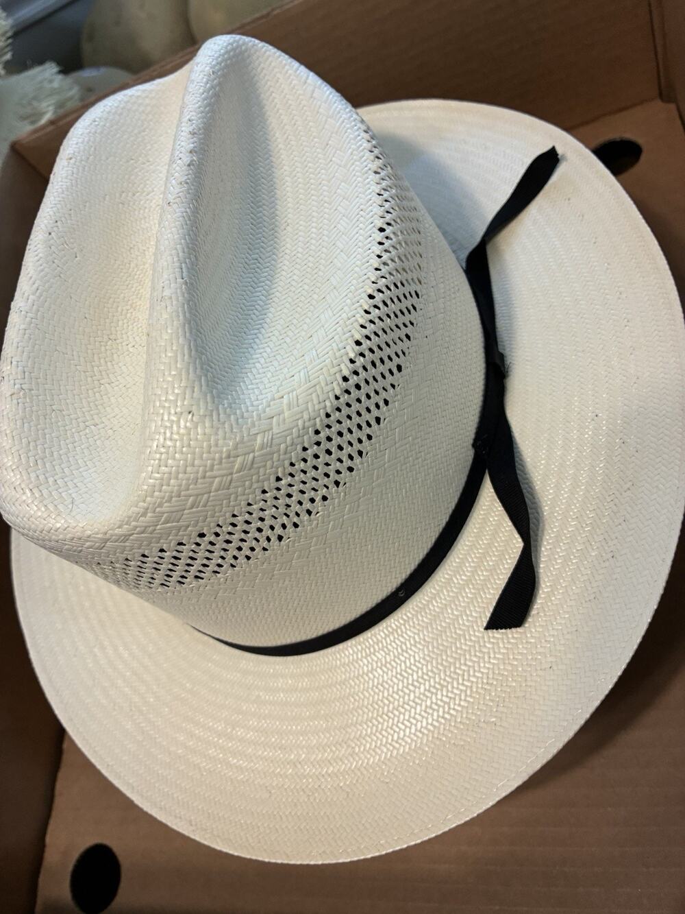 Stetson 10x Natural Vented Straw Open Road 7 1/8 Cowboy Hat New Liquidation